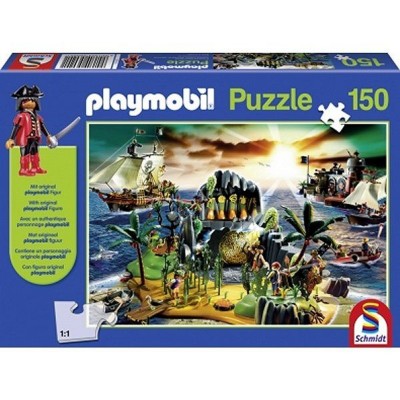 Puzzle 150 pièces - playmobil : l'île des pirates avec pirate  Schmidt    844005
